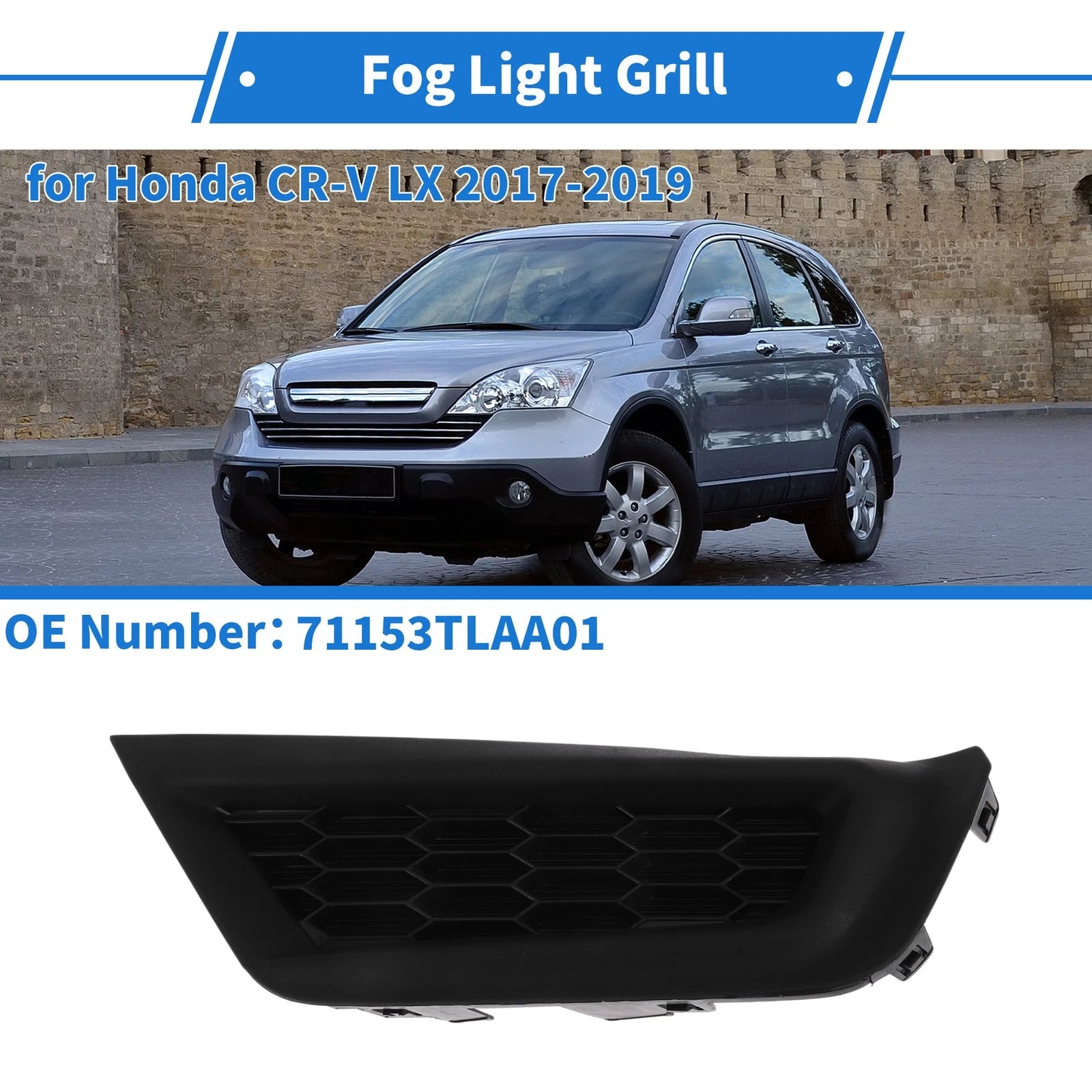 Front Left Fog Light Grill No. 71153TLAA01 for Honda CR-V LX (2017–2019)