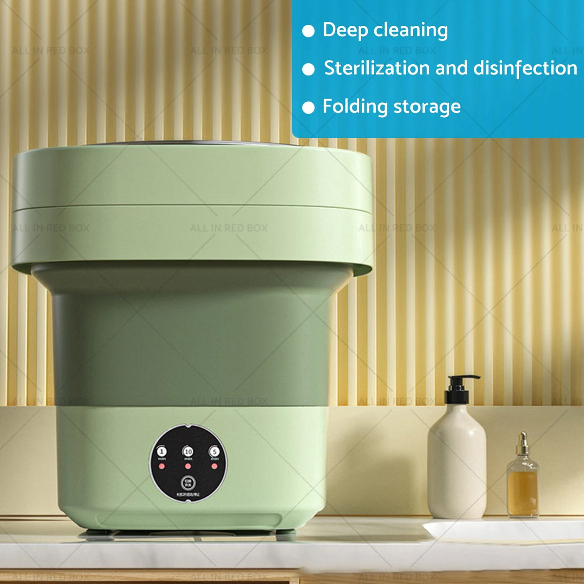 Portable Washing Machine for Travel (Foldable, Deep Cleaning)