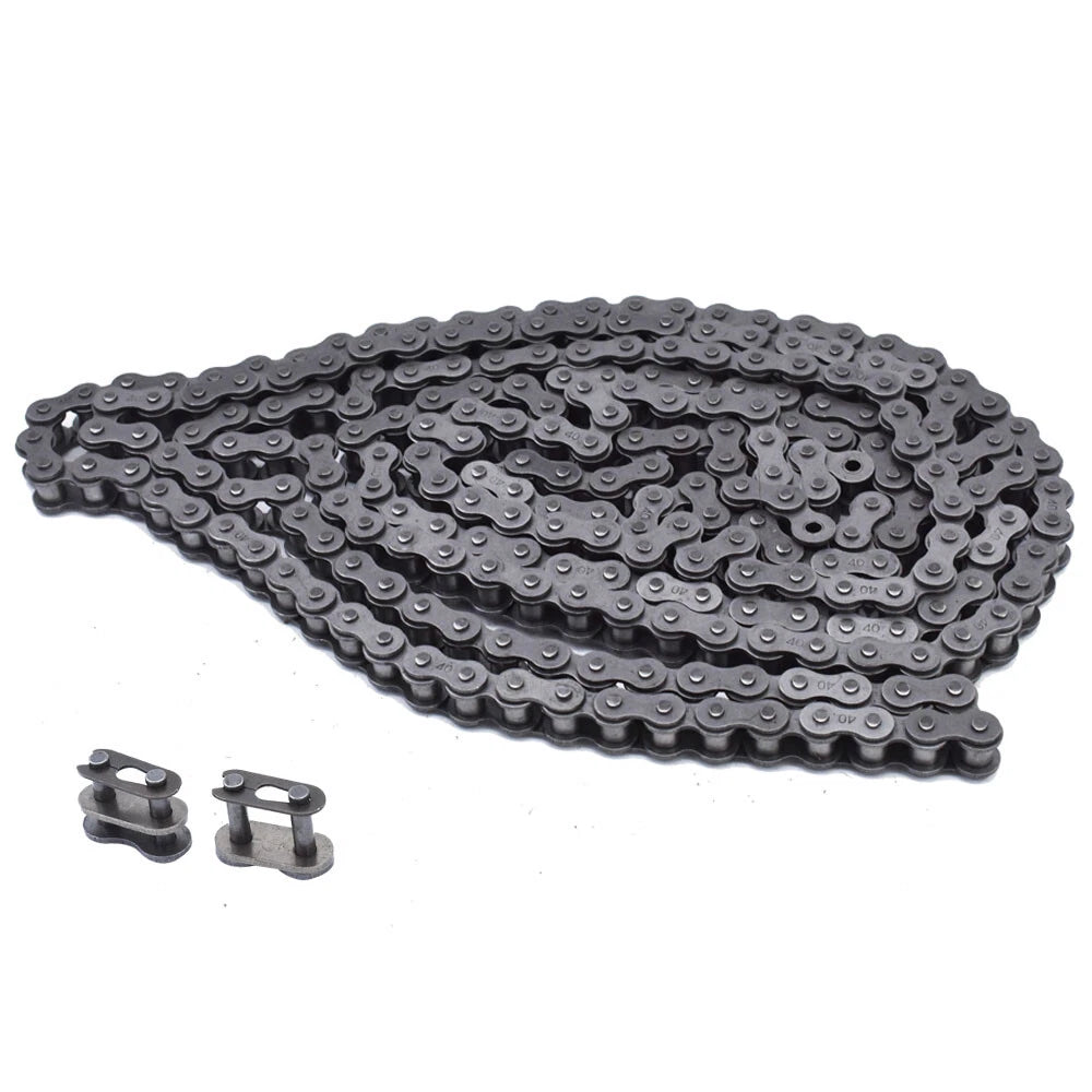 10 Feet #40 Roller Chain with 2 Connecting Links Carbon Steel