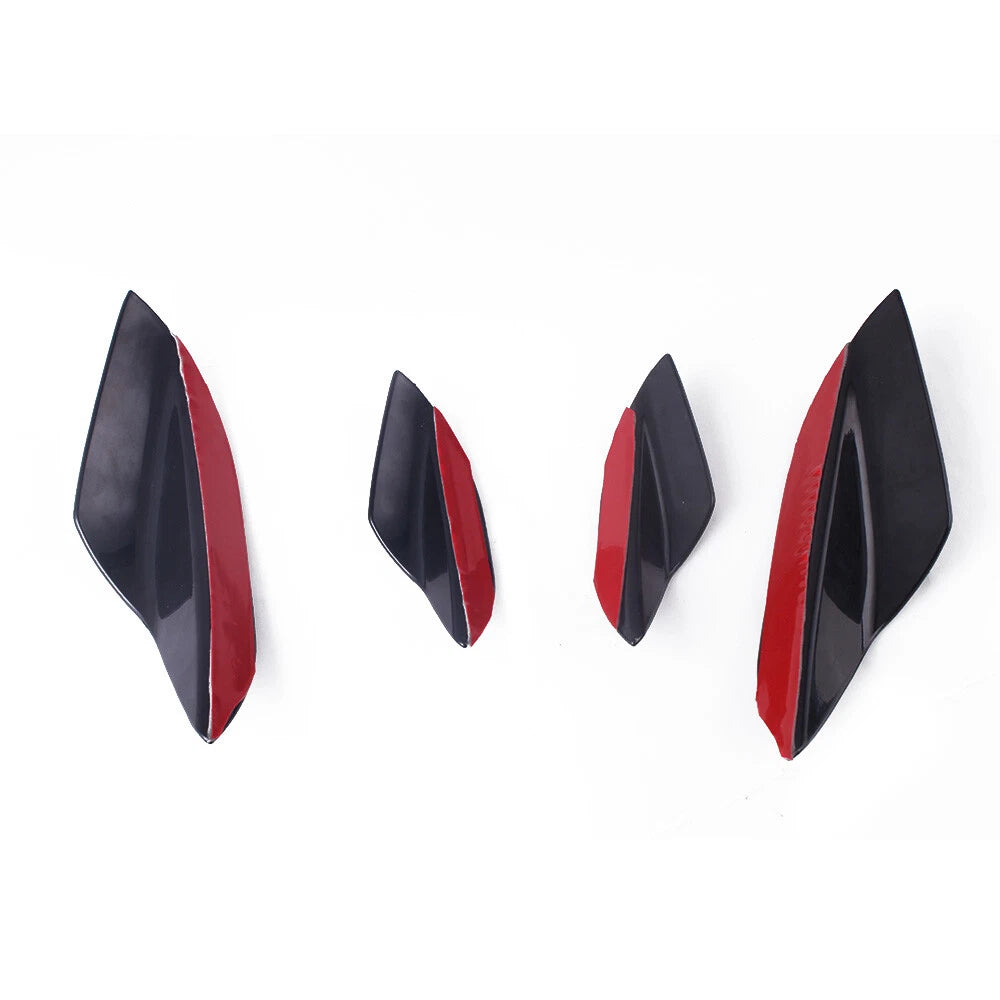 6Pcs Front Bumper Lip Spoiler Fins Canards Splitters for Universal Fit