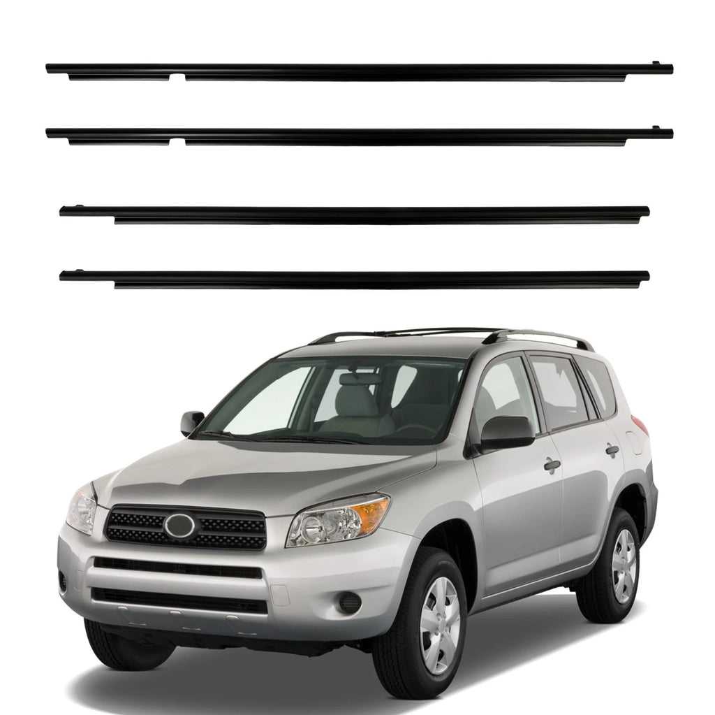 Set of 4 Window Scraper Seal Belt Weatherstrip for Toyota Rav4 (2006–2008)