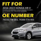 Set of 2 Black Roof Drip Molding Weatherstrip for Honda HR-V (2016–2022)