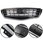 Set of 2 Front Upper Grille Replacements for Cadillac XTS (2018-2019) Black Chrome Mesh