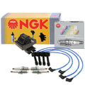 NGK HEI Ignition Coil Wires & 4 Laser Iridium Spark Plugs for Mazda 626 (1998–2002)