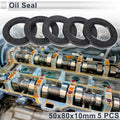 Set of 5 Oil Seal Rotary Shaft Seal NBR Rubber 50x80x10mm