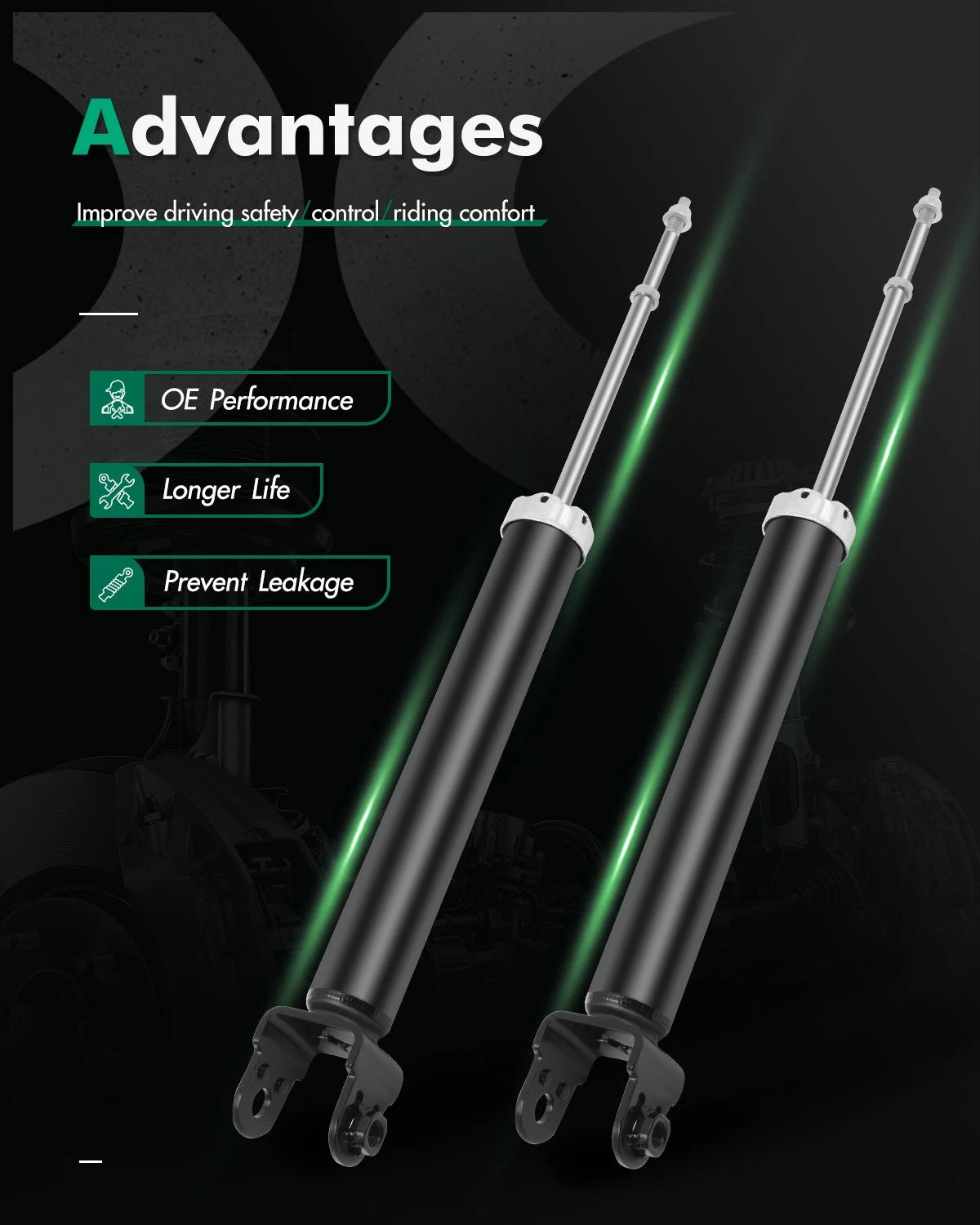 Set of 2 Rear Shocks Struts for Nissan Altima (2002–2006)