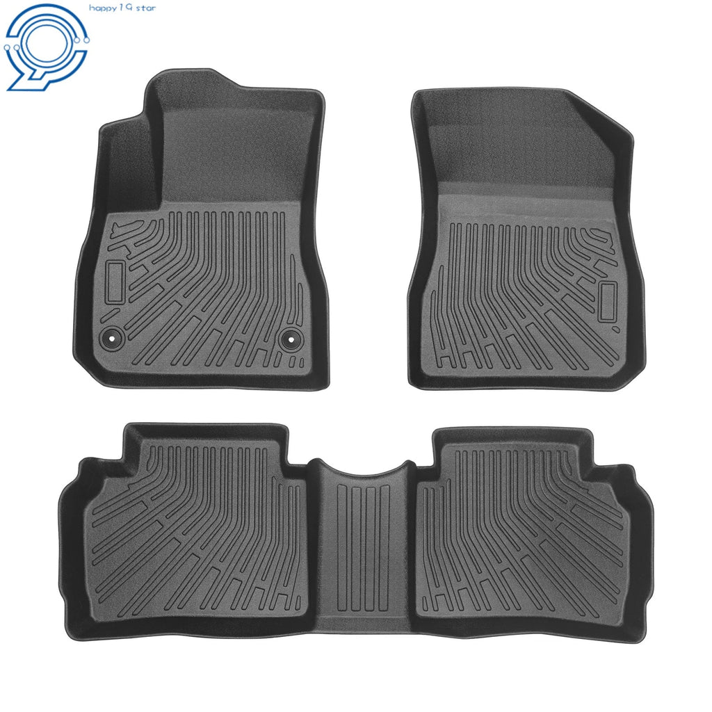 Set of 3 TPE Floor Liners for Chevrolet Malibu (2016–2025) Black Anti-Slip