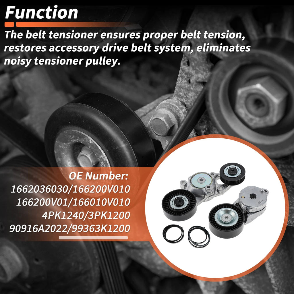 Set of 1 Drive Belt Tensioner Kit for Toyota Camry (No. 1662036030)