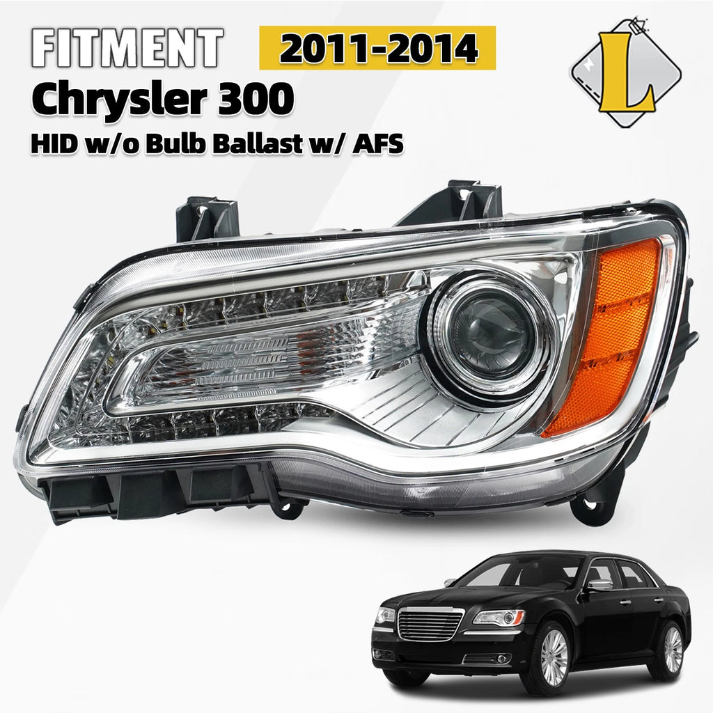 HID Xenon Chrome Headlight for Chrysler 300 (2011–2014) Left Driver Side