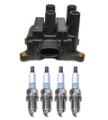 Denso Ignition Coil & 4 Iridium Spark Plugs Kit for Mazda 2.0 L4