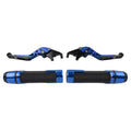 Blue Extendable Brake Clutch Levers Grips Set for BMW G310R G310GS (2017-2023)