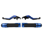 Blue Extendable Brake Clutch Levers Grips Set for BMW G310R G310GS (2017-2023)