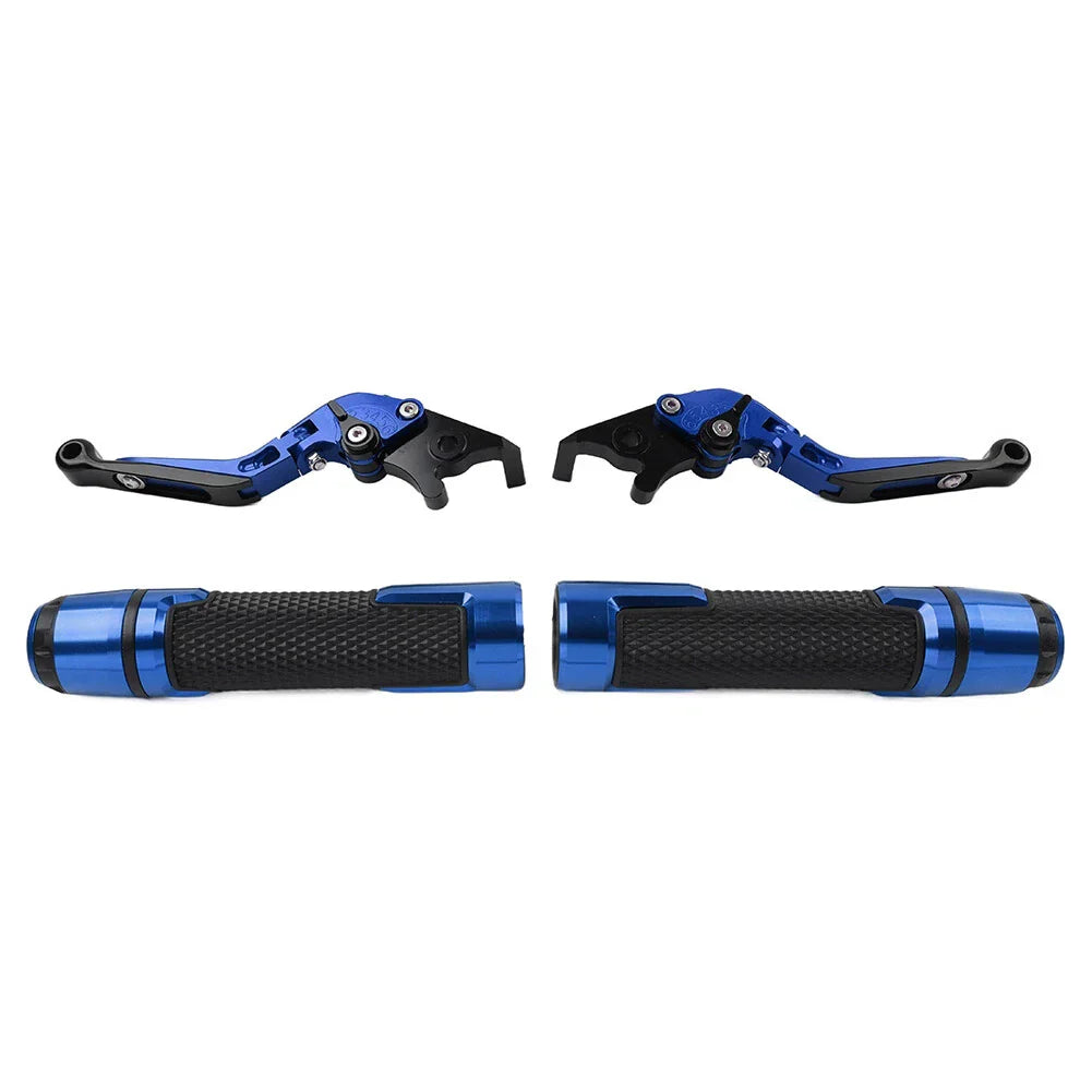 Blue Extendable Brake Clutch Levers Grips Set for BMW G310R G310GS (2017-2023)
