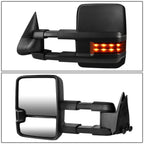 Pair Powered Amber LED Turn Signal Side Towing Mirror for Chevy GMC C/K (1988–2002)