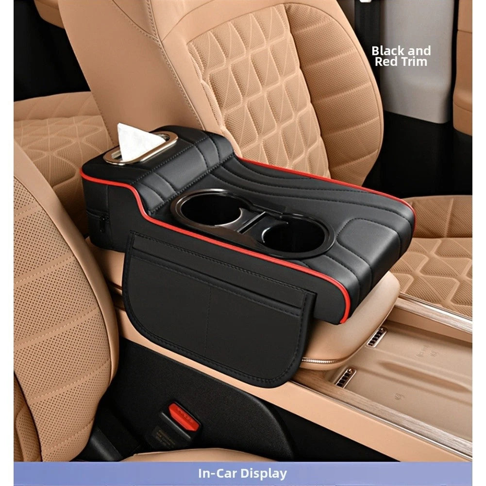 Armrest Pad Cover for - Leather, Side Storage