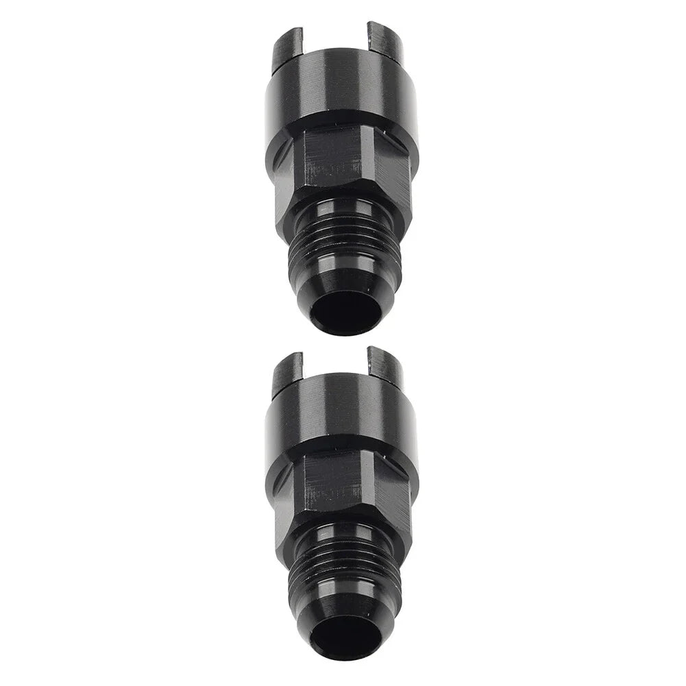 Black 6AN Male to 3/8" Quick Disconnect EFI Fuel Rail Adapter for Car