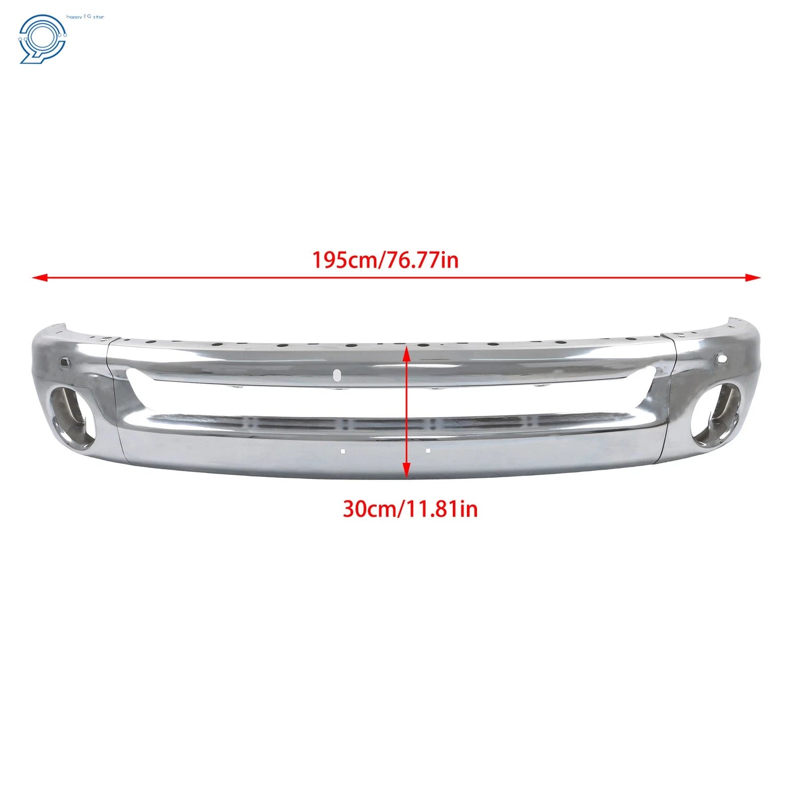 Split Front Bumper CH1002383 for Ram 1500 2002–2008, Ram 2500 3500 2003–2009 Chrome