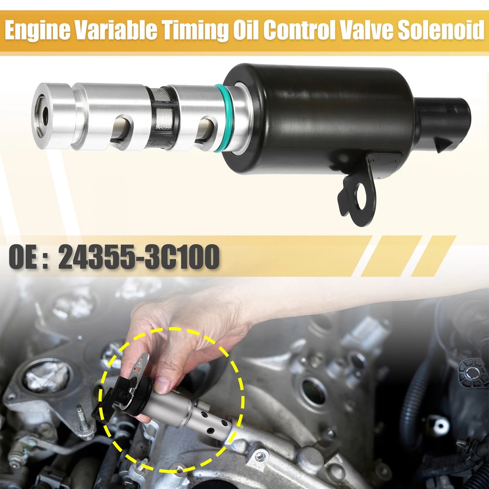 Camshaft Engine Oil Control Valve VVT Solenoid 24355-3C100 for Kia Sedona (2006–2010)