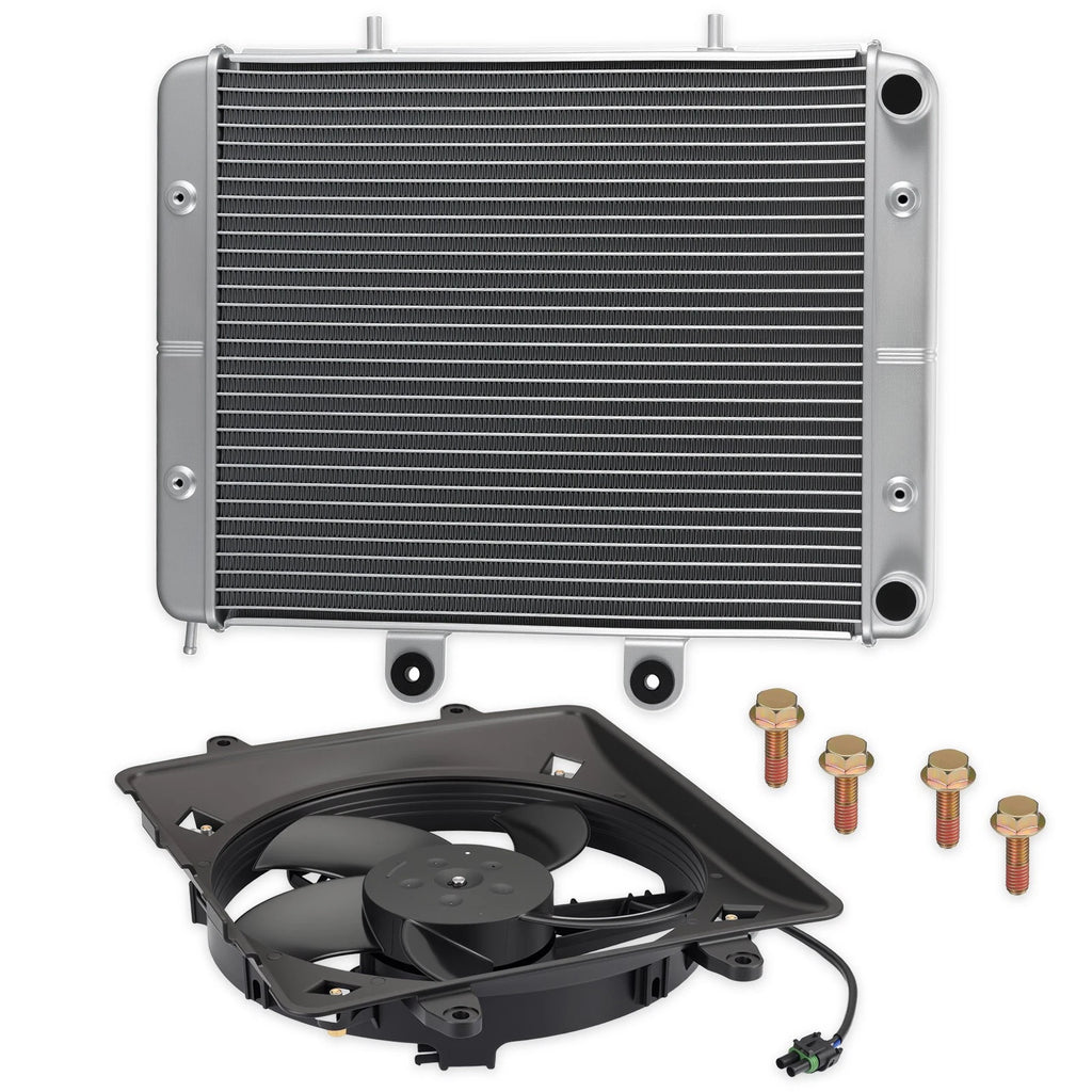 Aluminum Radiator + Cooling Fan for Polaris Sportsman 700 EFI (2004–2008)