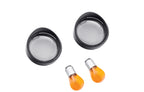 Front Bullet Turn Signal Trim Rings for Harley-Davidson (2009) - Black, Smoked Lens, 73342-09