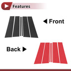 Door Pillar Window Trim for Ford Explorer (2020–2023) Carbon Fiber Black