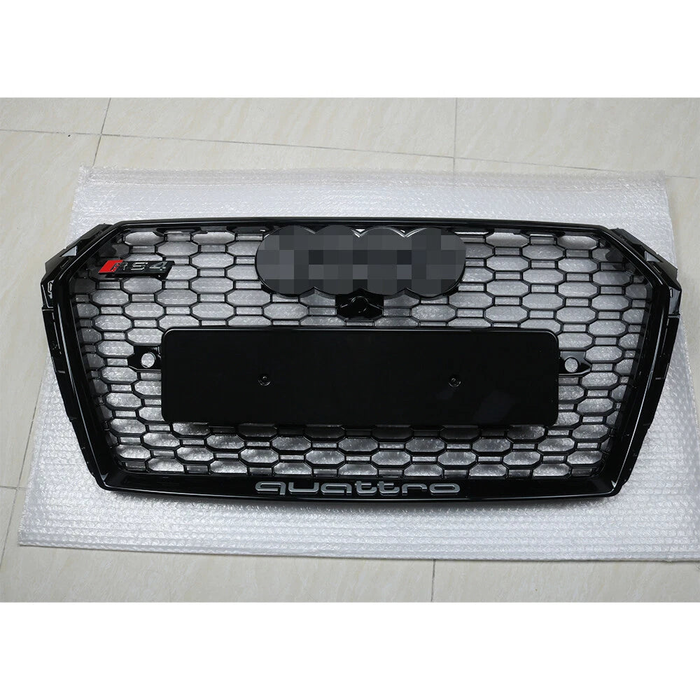 Honeycomb Mesh Grille for Audi A4/S4 B9 (2017–2018) Black Quattro Style