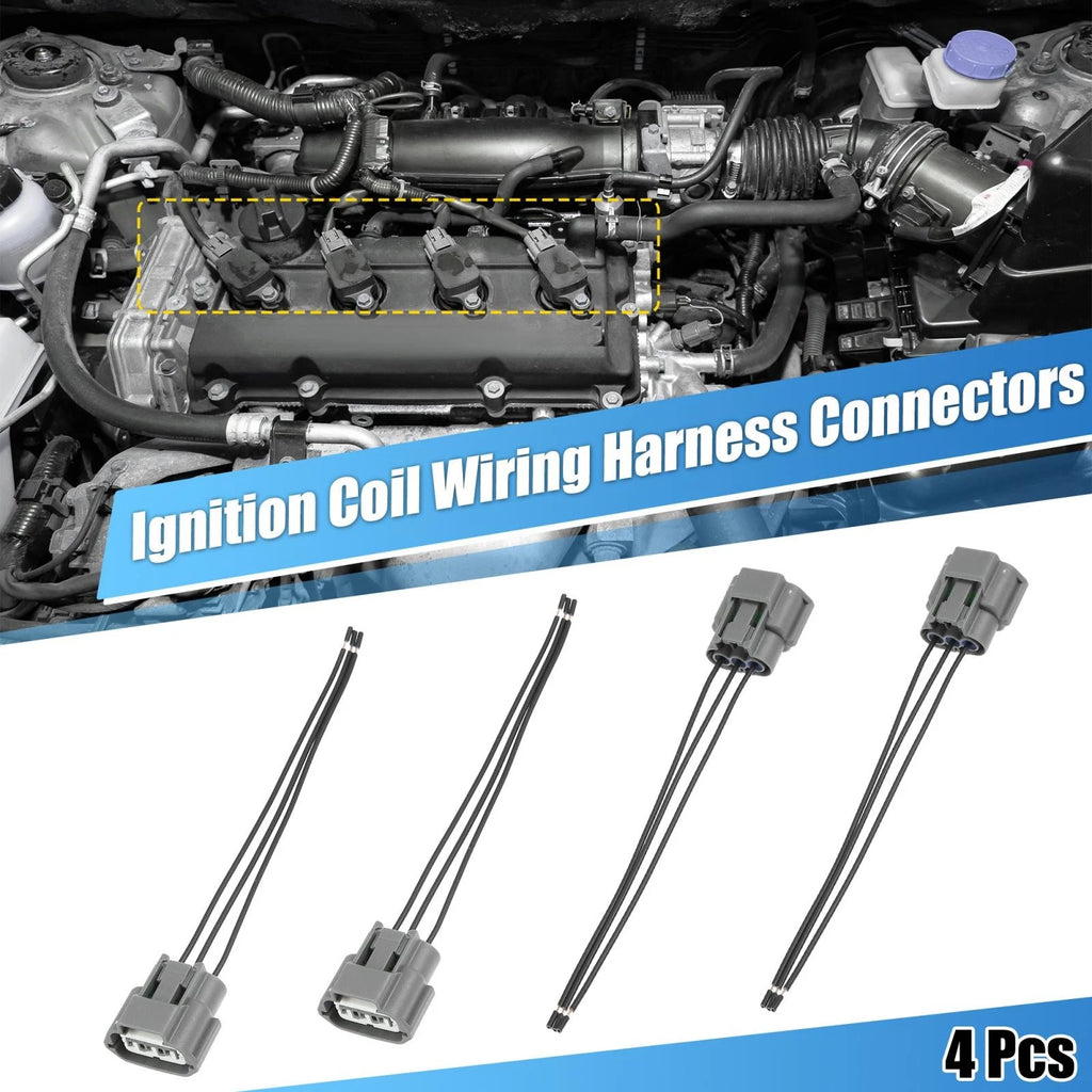Set of 4 Ignition Coil Connectors for Nissan J48817102 