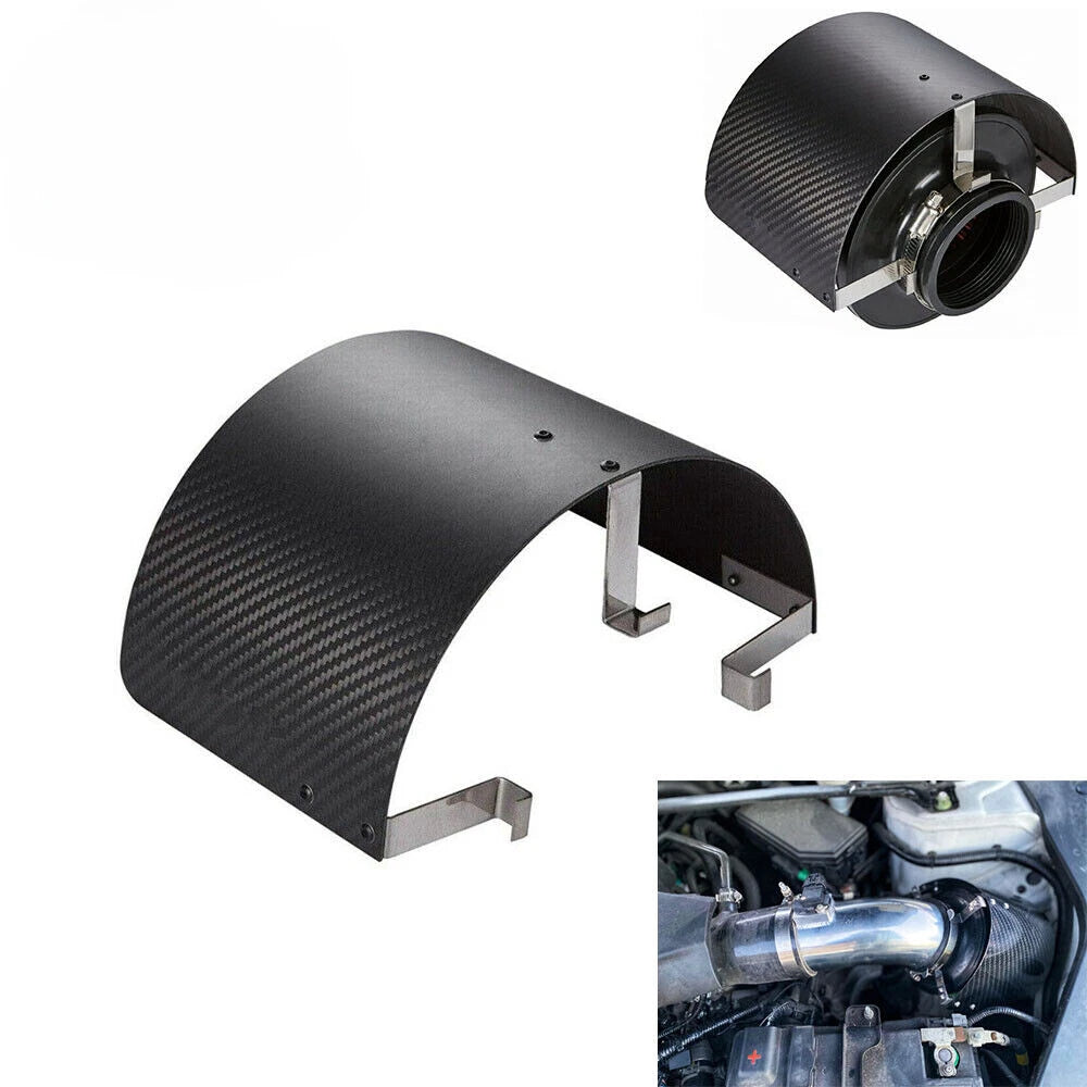 Carbon Fiber Cold Air Intake Filter Heat Shield Cover 2.5''-3.5''