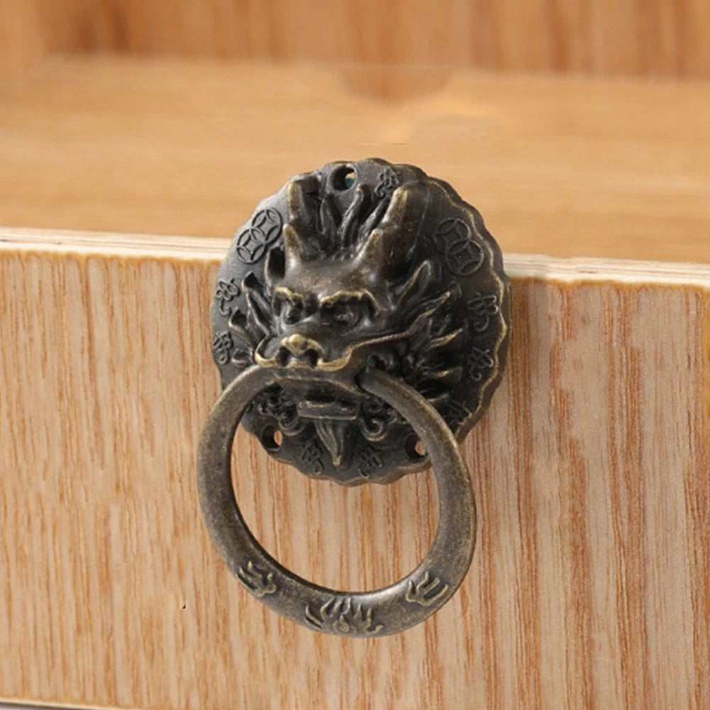 Set of 4 Antique Dragon Head Cabinet Knobs for Drawer Door Hardware