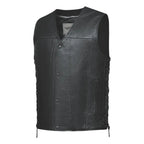 Leather Gun Pocket Motorcycle Vest for Rifleman (2XL)
