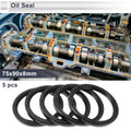 Set of 5 Oil Seal Rotary Shaft Seal Nitrile Rubber 75x90x8mm