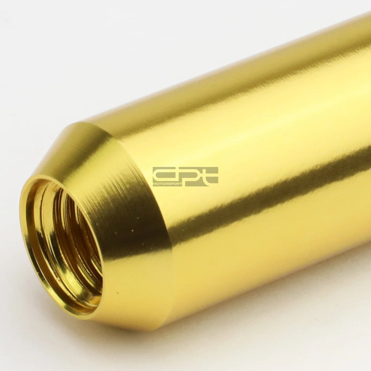 Set of 4 Open-End Aluminum Gold Lug Nuts + Adapter M12x1.25 for