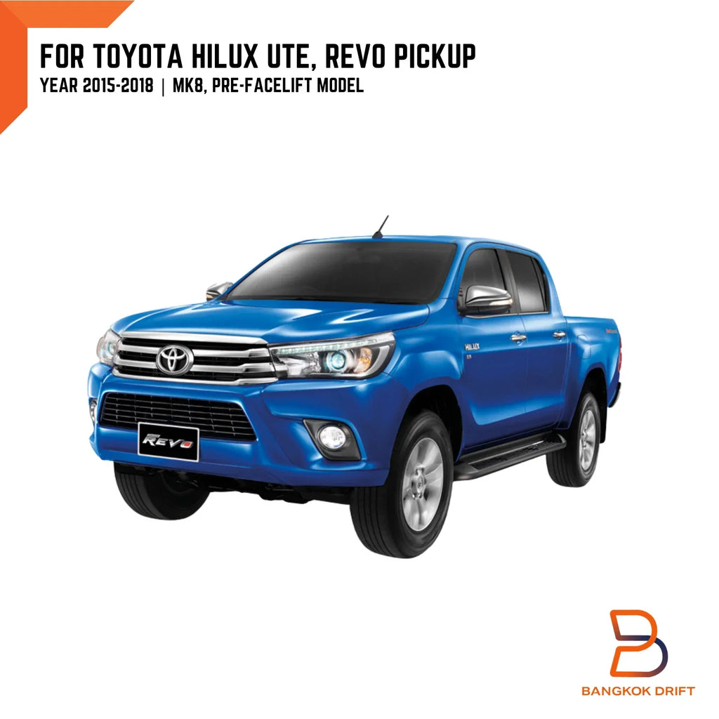 Fog Lamp Spot Light for Toyota Hilux Revo Ute (2015-2020) Black Cover Chrome