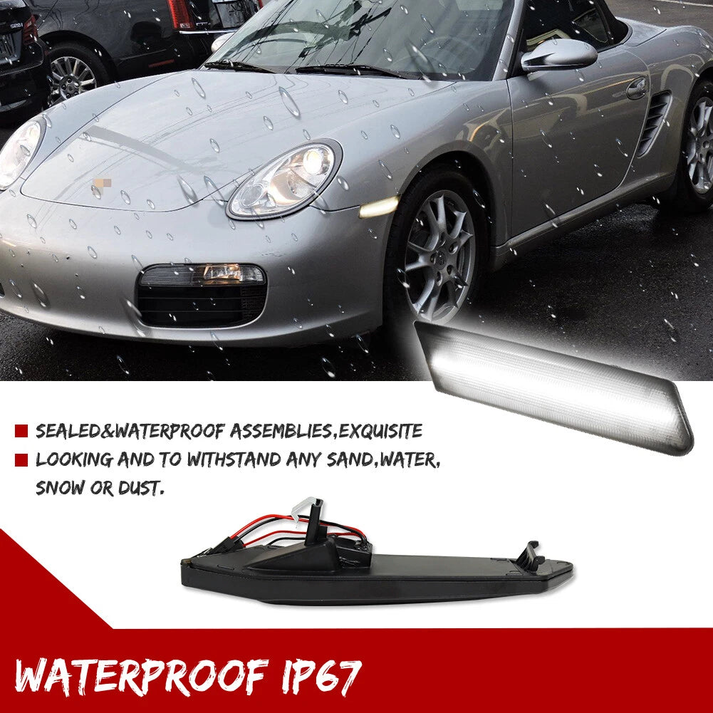 2X LED Front Side Marker Turn Signal Light for Porsche 911 (2005–2012)