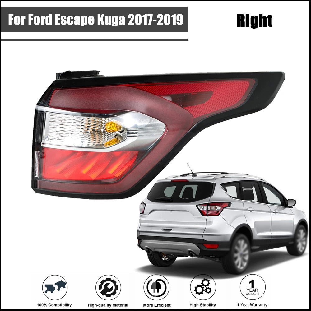 Right Taillight Brake Lamp for Ford Escape Kuga (2017–2019) Red