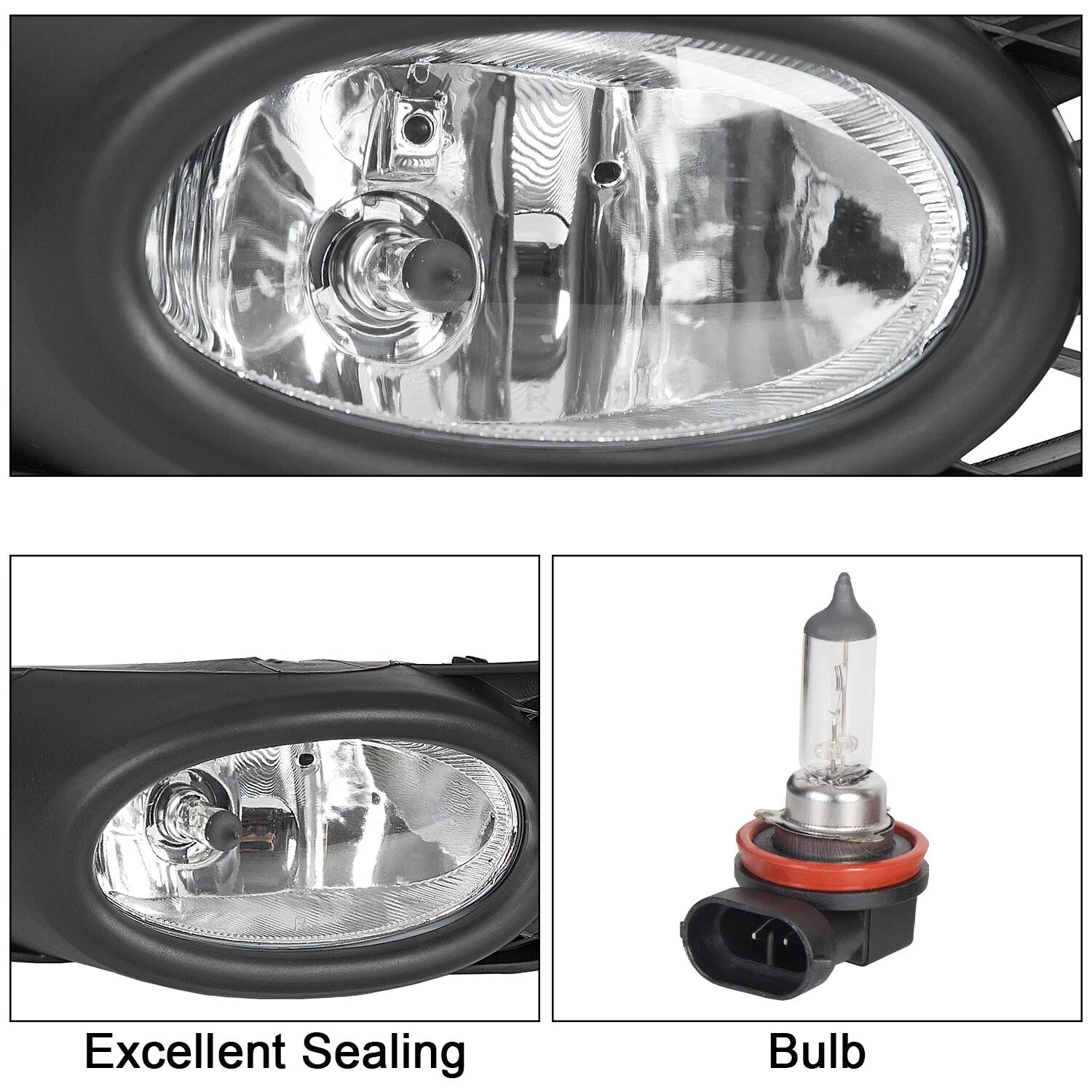 Pair Front Bumper Fog Lights for Honda Civic Sedan (2009–2011)