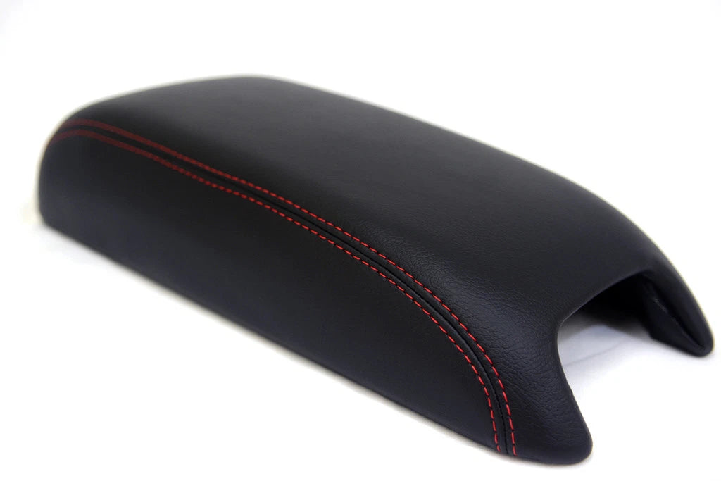 Leather Synthetic Console Armrest Cover for Dodge Journey (2011–2020) Red Stitch