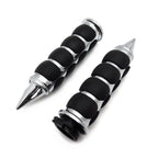1" Rubber Handlebar Grip for Harley Touring Chopper Bobber Sportster Chrome