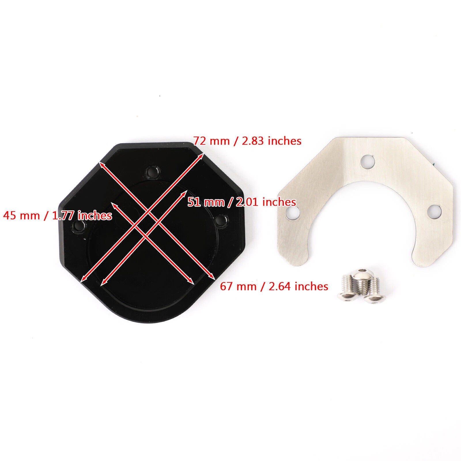 Kickstand Enlarged Plate Pad for Yamaha WR250 R/X, Serow250, Tricker, XT250X (2007–2023)