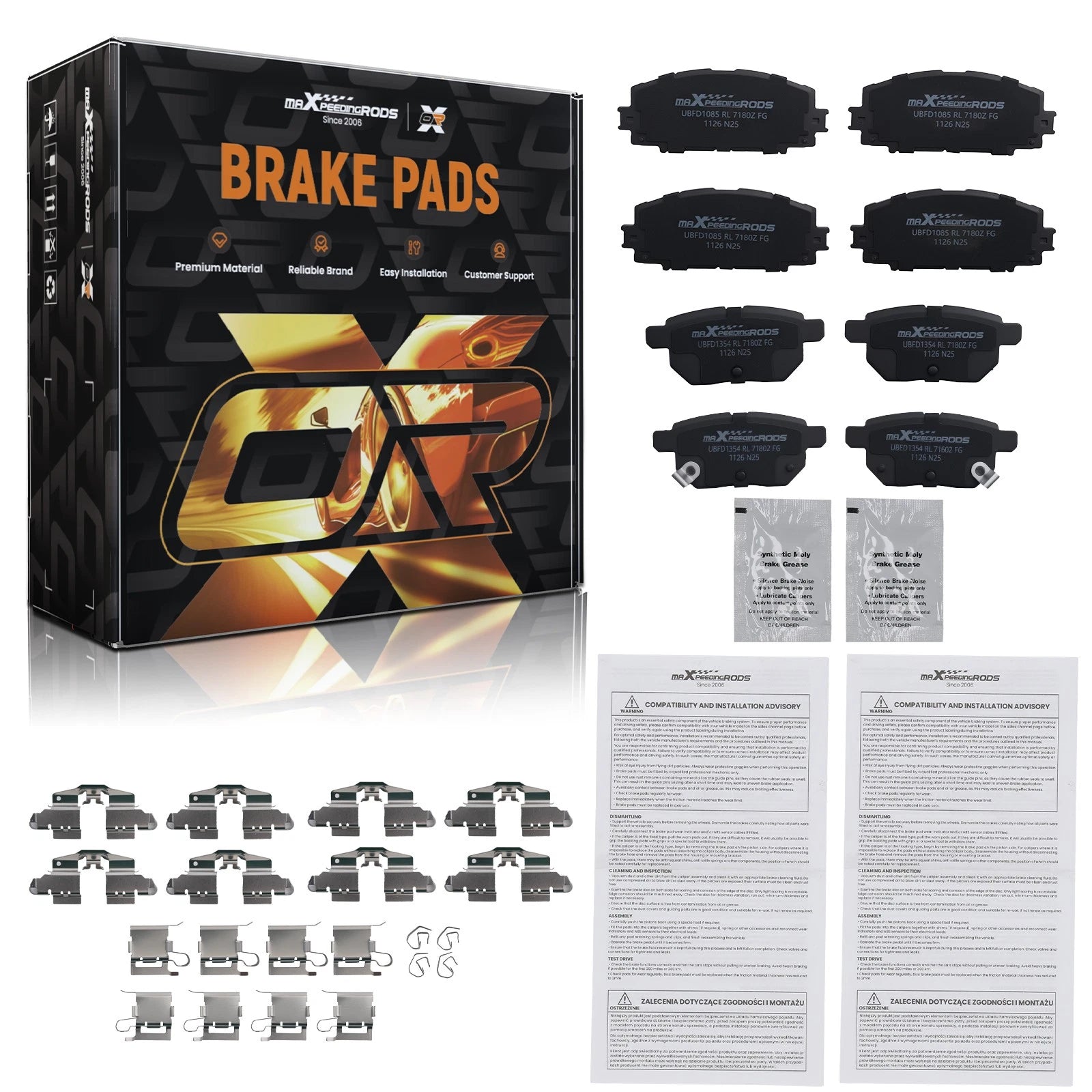 Brake Pads Set for Toyota Prius (2010–2020) Lexus CT200h (2011–2017)