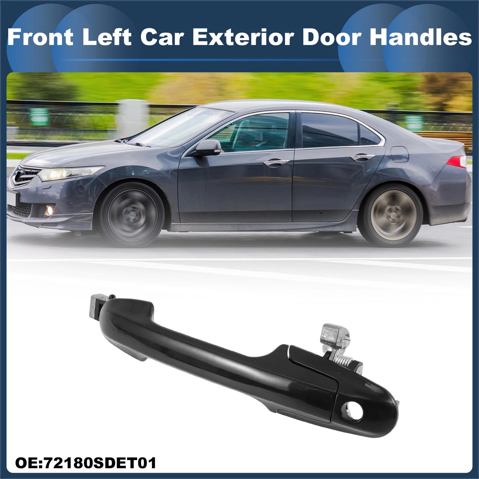 Front Left Door Handle No. 72180SDET01 for Honda Accord (2003–2007) Black