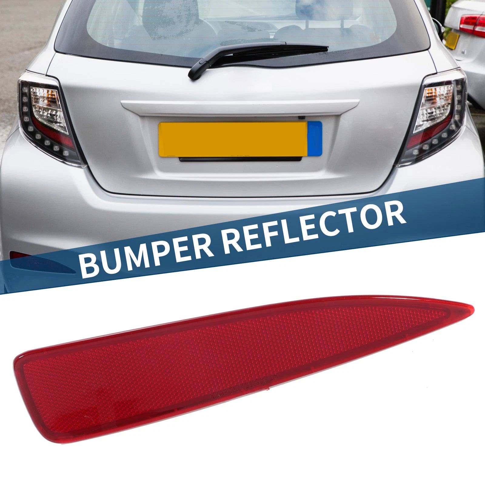Rear Left Bumper Reflector for Toyota Yaris (2012–2014) Red
