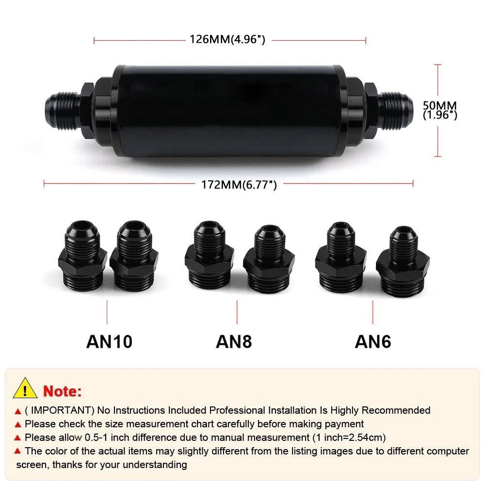 In-Line Fuel Filter for AN6 AN8 AN10