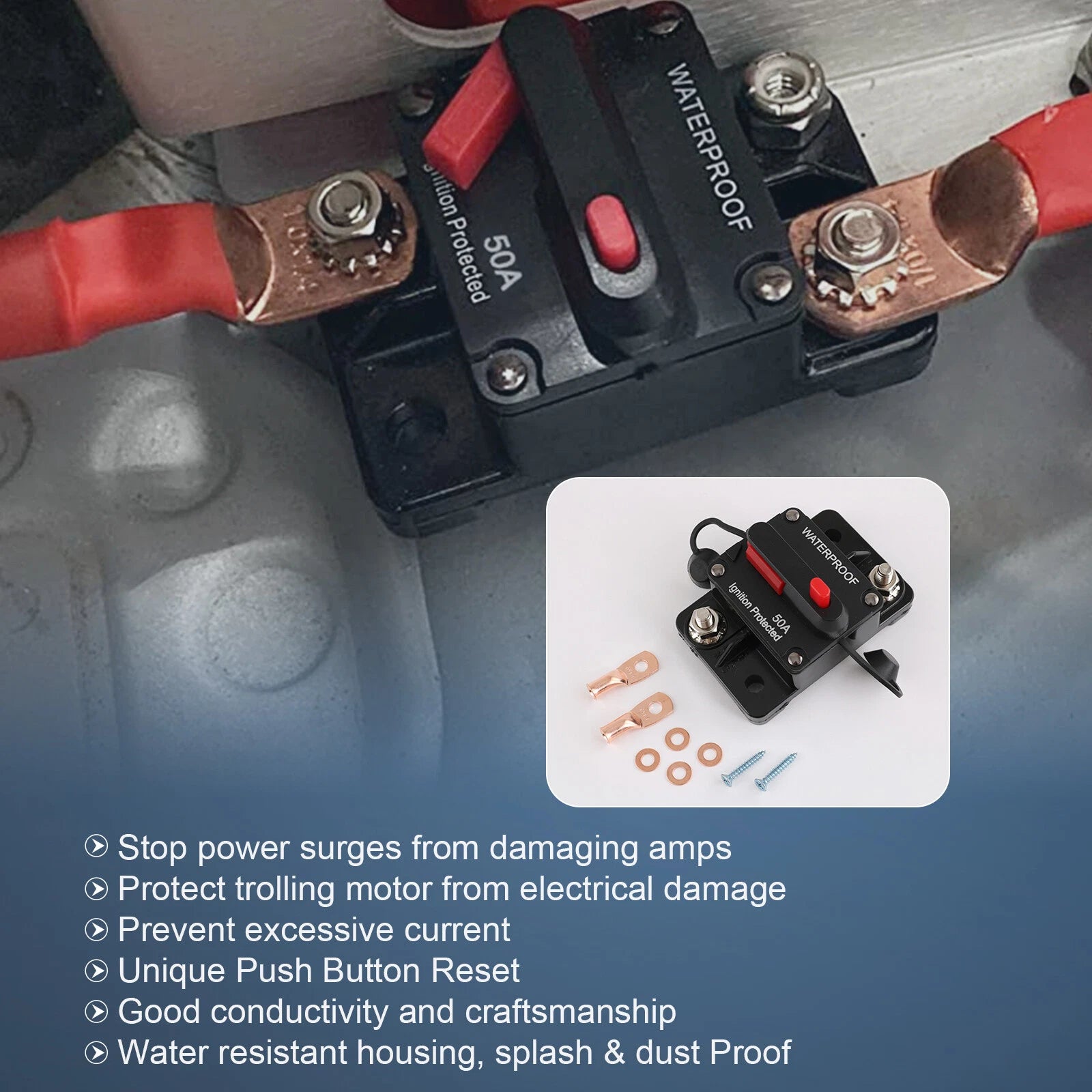 30A-300A Circuit Breaker for Car Boat (12V-48V)