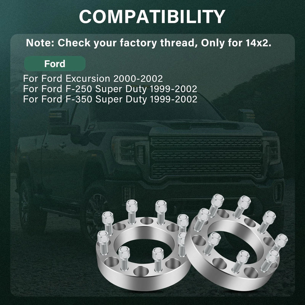 2X 1.5" Wheel Spacers 8x170 for Ford F-250 F-350 Super Duty (1999–2002) 14x2 Stud