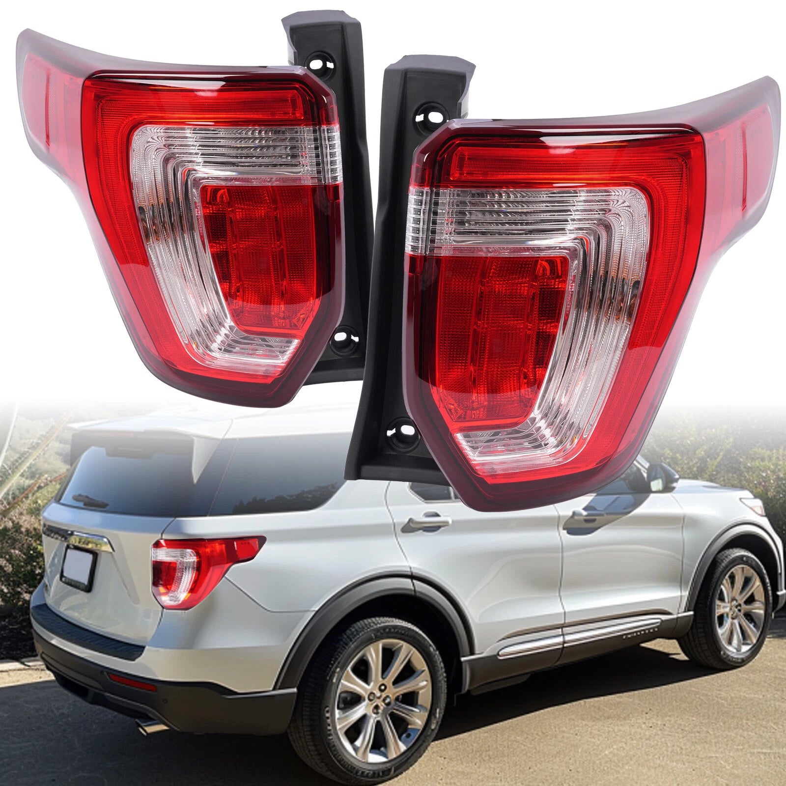 LED Tail Light Rear Brake Lamp Set of 2 for Ford Explorer (2016–2019)