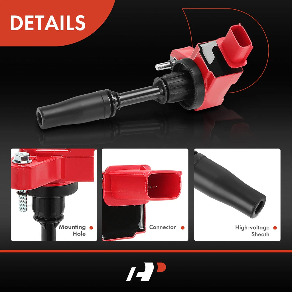 Set of 4 Red Ignition Coils for Chevrolet Equinox Malibu GMC Buick Cadillac