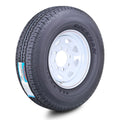 ROCKMAN ST235/85R16 12-Ply Trailer Tire & 8x6.5 White Spoke Rim for Trailer