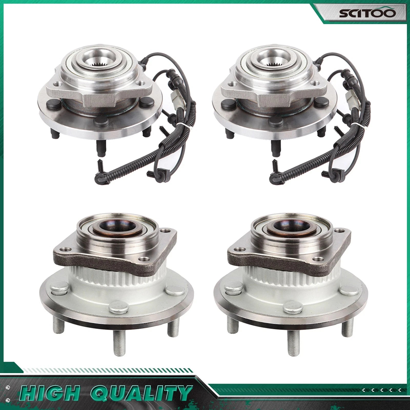 Set of 4 Wheel Bearing Hubs for Jeep Grand Cherokee (2005–2010)