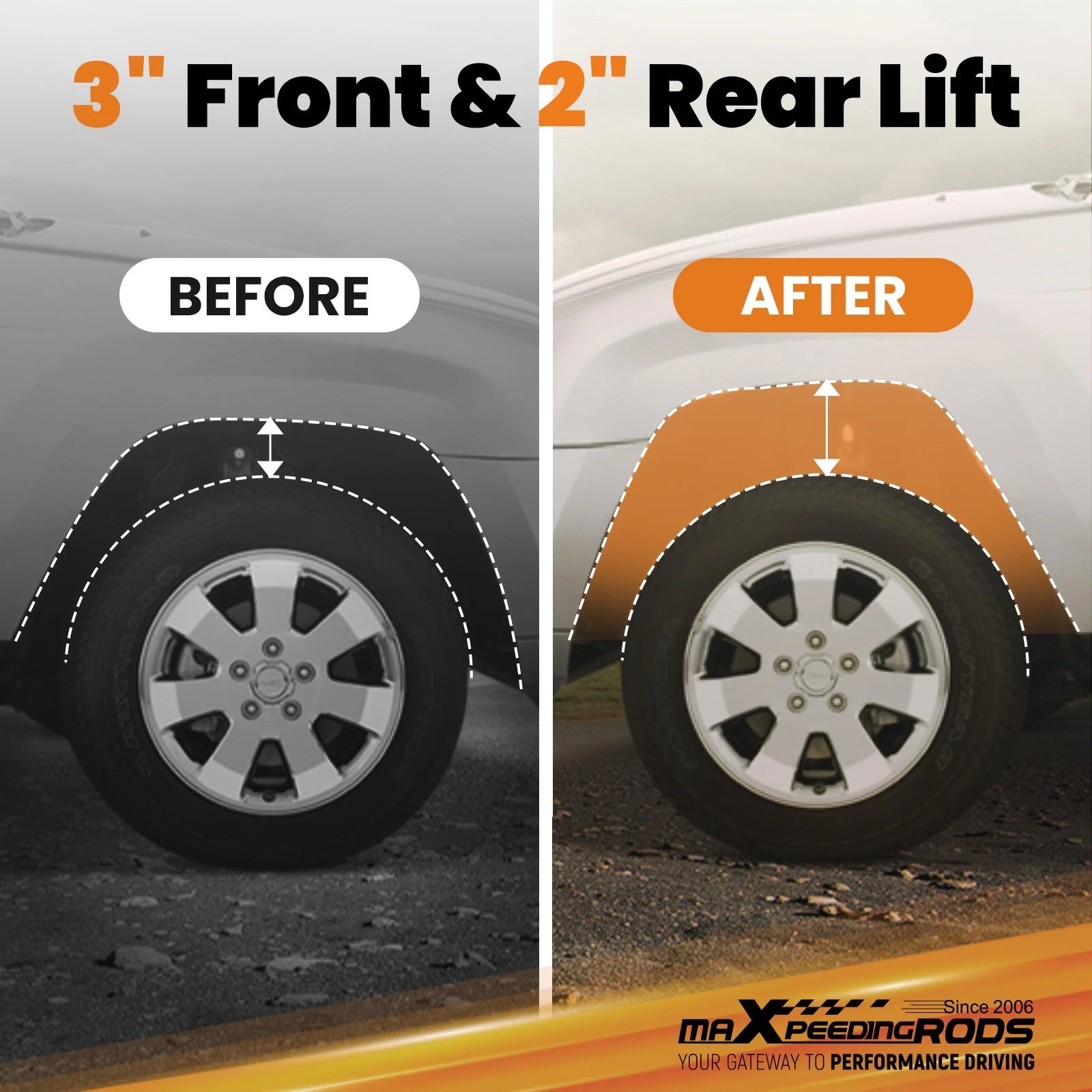 3" Front 2" Rear Suspension Lift for Chevy Trail Blazer Envoy (2002-2009)